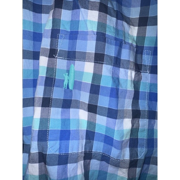 johnnie-O blue plaid men's long sleeve shirt size large - Picture 2 of 7